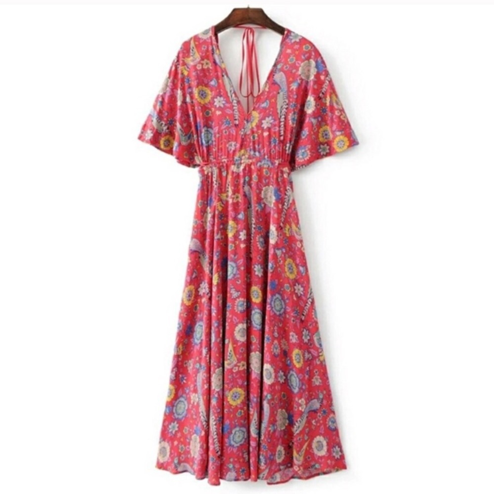 5⭐️ FAV BESTSELLER boho Lovebird half moon dress - Picture 4 of 7
